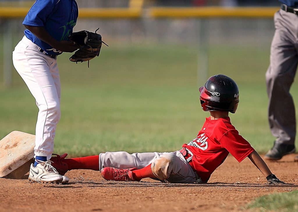 Kids playing baseball